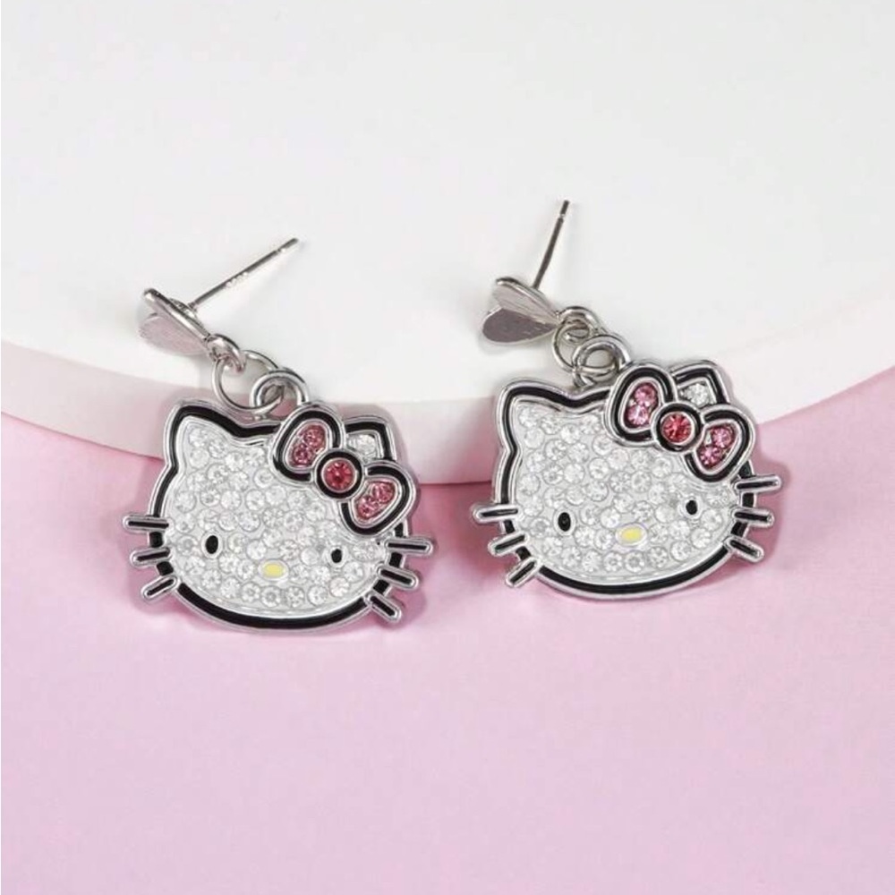 Hello Kitty Rhinestine Earrings, Hello Kitty Earrings, Cat Earrings